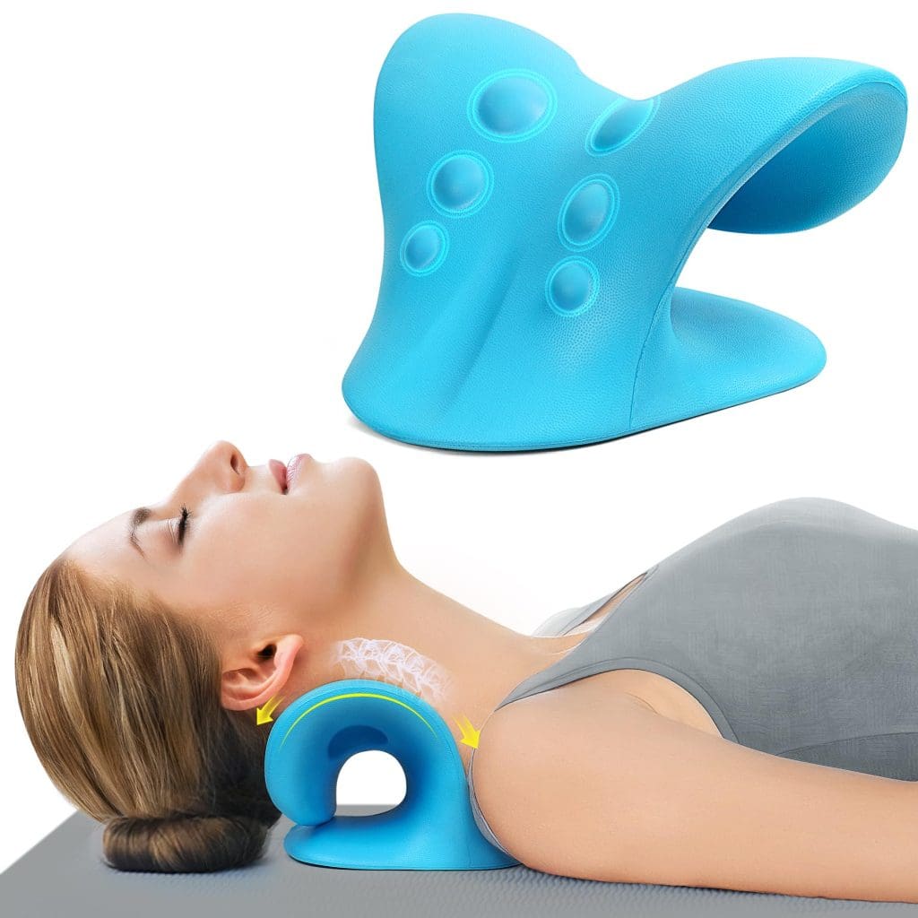 Cervical traction device for gentle neck stretch and spinal decompression